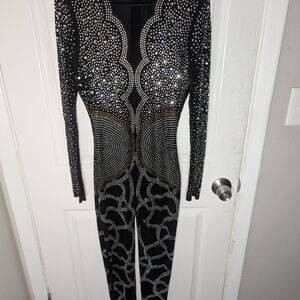 Banjul Black and Silver Embellished Jumpsuit